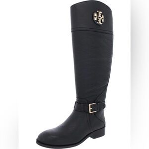 TORY BURCH Adeline 20mm Tumbled Leather Tall Riding Boots